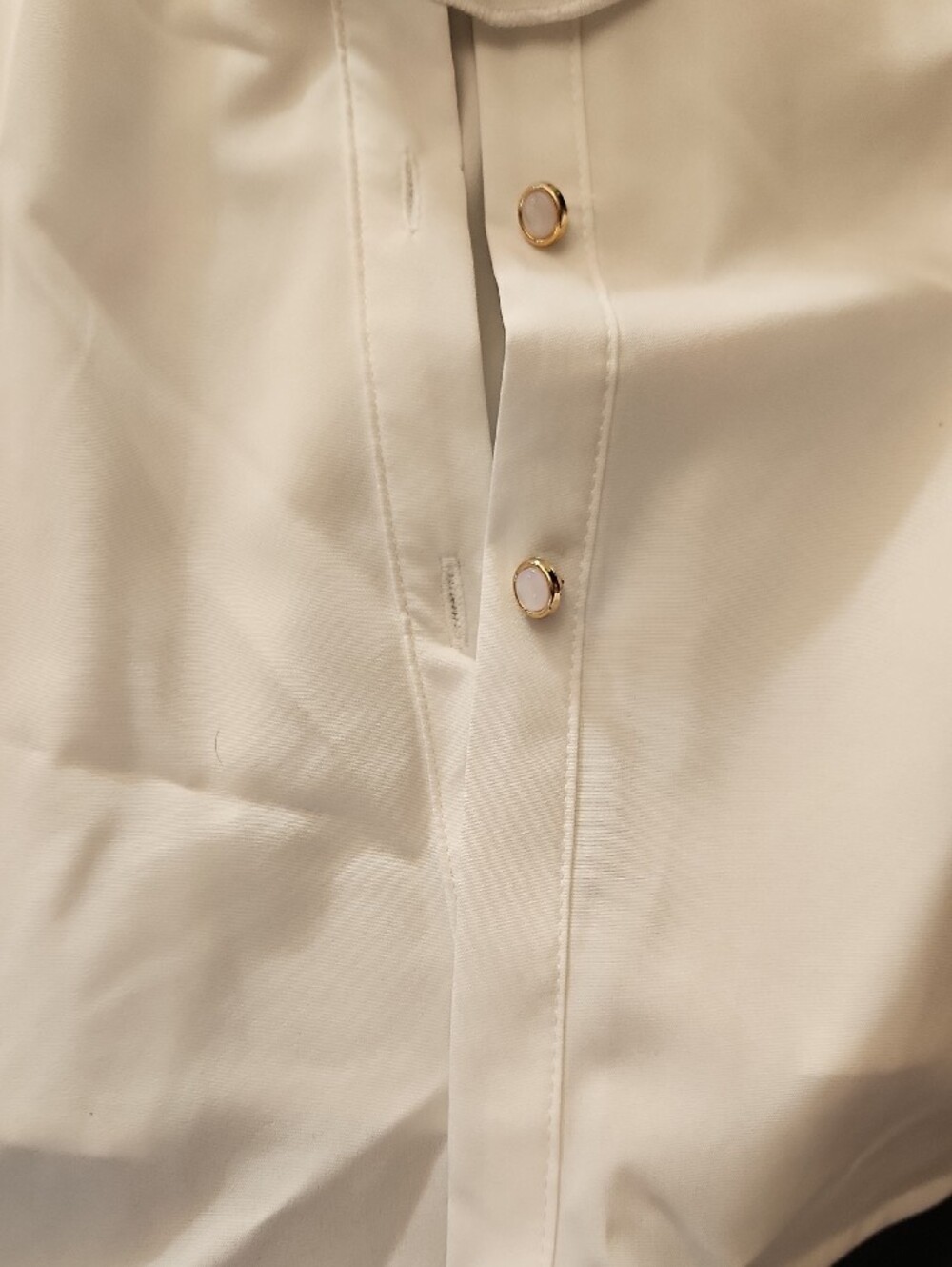 White Ruffled Front Button Blouse - Picture 4 of 7